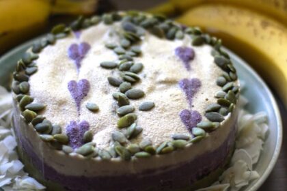 Raw Ice Cream Cake With Matcha, Blueberry, and Vanilla Layers [Vegan] – One Green Planet