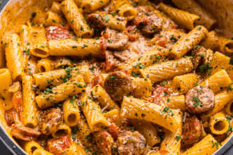 One Pot Creamy Cajun Sausage Pasta