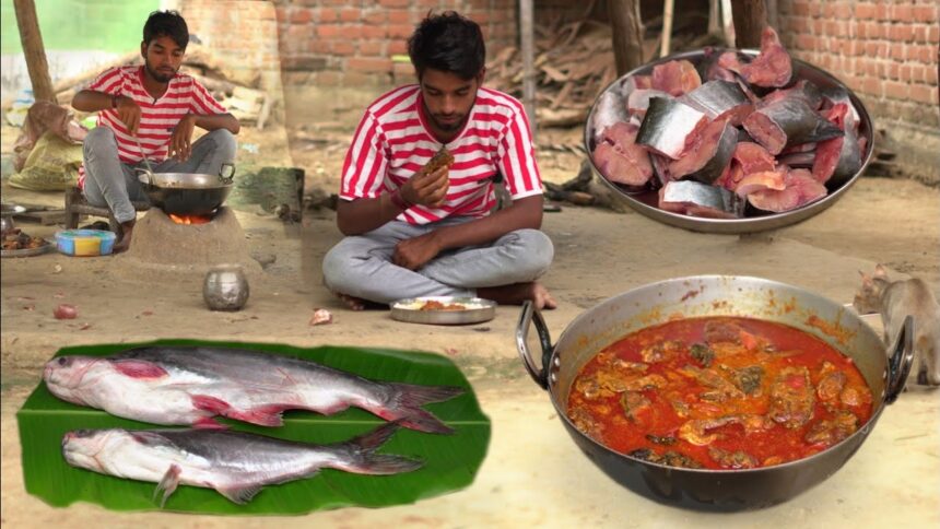 Pyasi Machhali Banane Ka Simple Tarika | silan fish curry recipe cooking and eating in village style