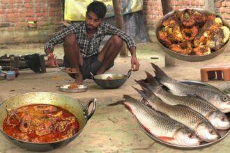 Small Rohu Fish Curry Recipe Cooking By Village Boy | Belicious Fish Masala | Rohu Machhali Recipe