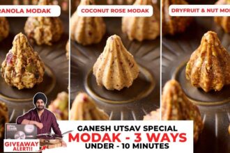 3 INSTANT Modak Recipes Under 10  MINUTES | NO ADDED SUGAR | 3 झटपट और आसान मोदक | Chef Sanjyot Keer