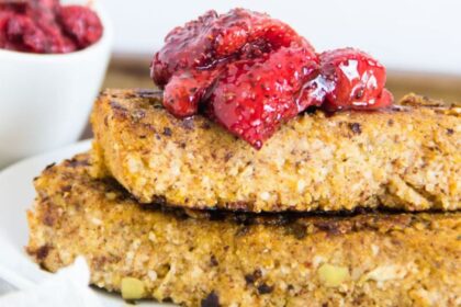 Apple Cornbread French Toast Cake With Roasted Strawberries [Vegan, Gluten-Free] – One Green Planet