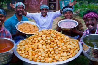 1000 PANI PURI | Golgappa Recipe Cooking in South Indian Village | How to make Pani Puri Recipe