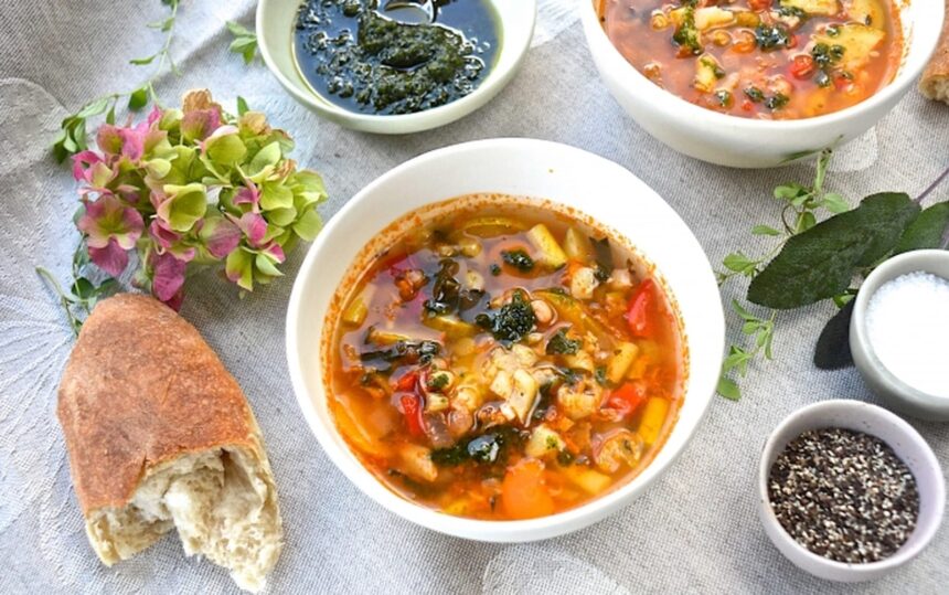 Autumn Vegetable Soup With Parsley Pesto [Vegan] – One Green Planet