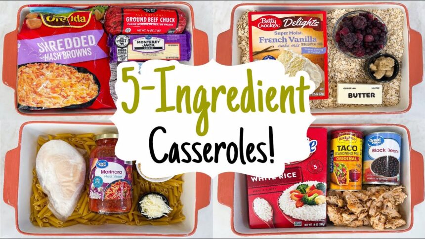 EASY CASSEROLE DINNERS | 5 Real-Life 5-Ingredient Recipes + Oat Berry Cobbler | Julia Pacheco