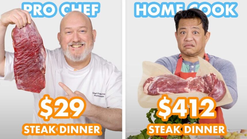 $412 vs $29 Steak Dinner: Pro Chef & Home Cook Swap Ingredients | Epicurious