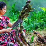 Creamy & Crispy Kohila Root Recipes with Lasia Leaves  🥗 Sri Lankan Village Cooking & Fried Snacks