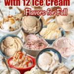12 bowls of ice cream in photo with text overlay
