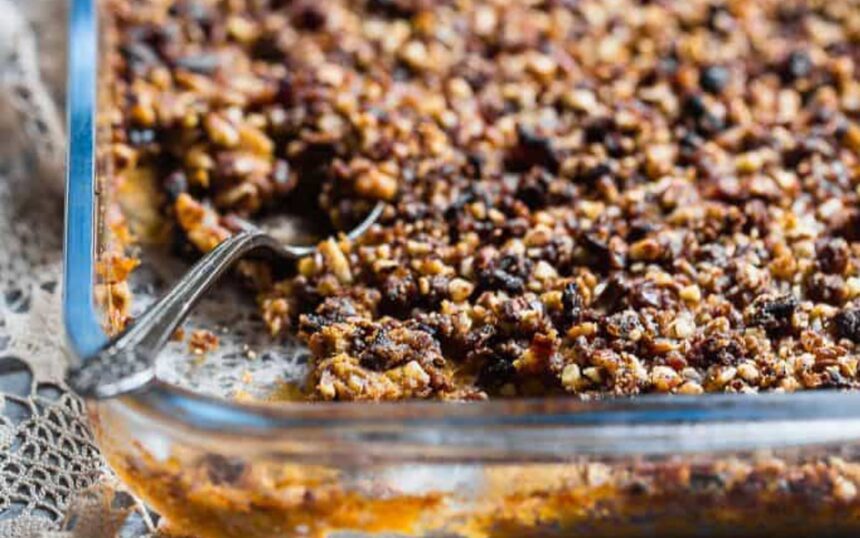 Easy Healthy Sweet Potato Casserole With Pecan Topping [Vegan, Grain-Free] – One Green Planet