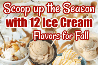 12 bowls of ice cream in photo with text overlay