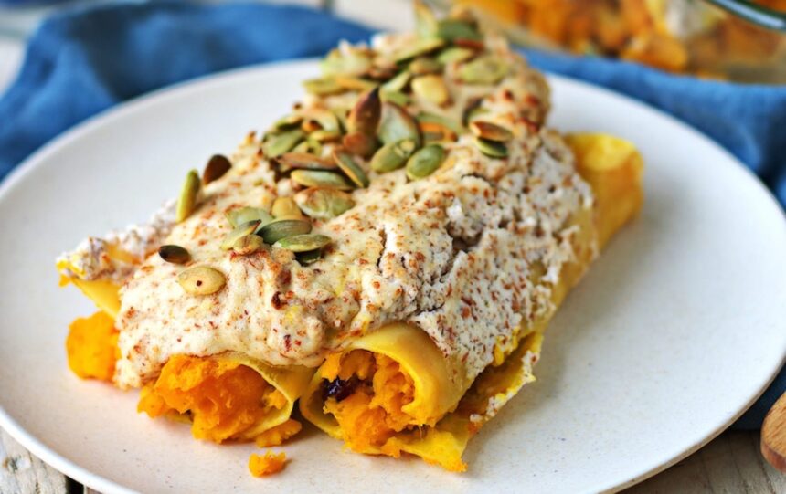 Pumpkin Cannelloni With Almond Sauce [Vegan, Gluten-Free] – One Green Planet