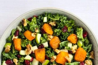 Kale Salad With Cranberries and Butternut Squash [Vegan] – One Green Planet