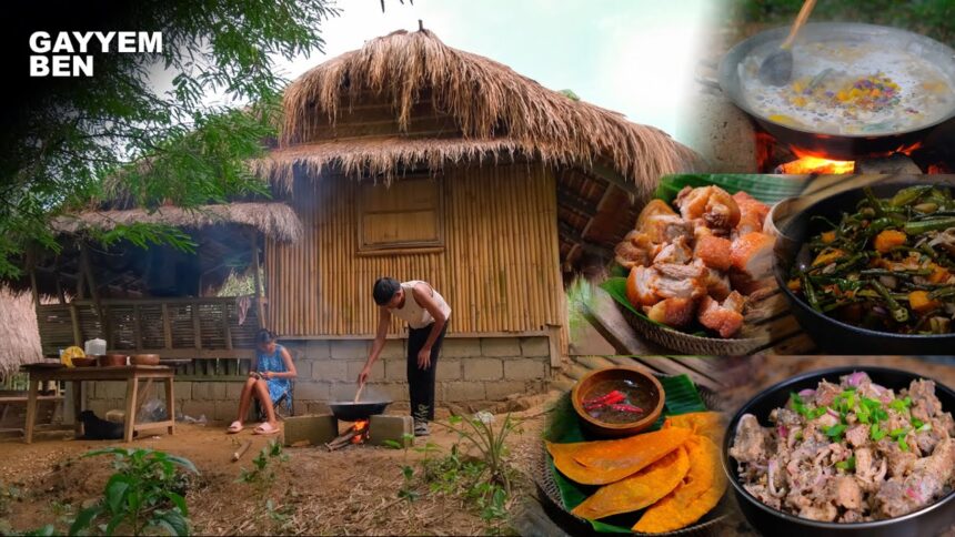 Cooking ILOCANO favorite dishes in my bamboo house, complete from appetizer to dessert!