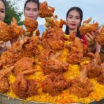 Amazing cooking chicken leg crispy with sweet potato recipe in my countryside