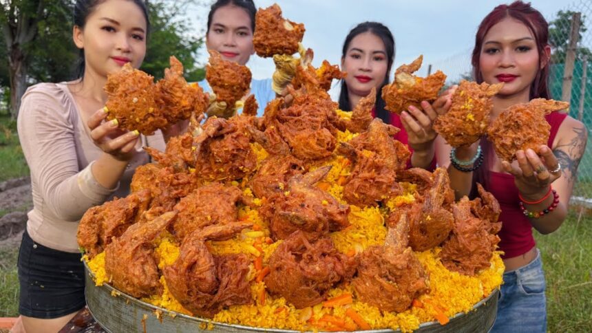 Amazing cooking chicken leg crispy with sweet potato recipe in my countryside