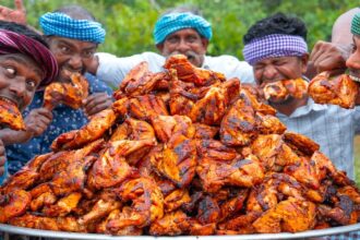 CHICKEN ROAST | Big Chicken Pieces Cooking & Eating In Village | Delicious Chicken Recipe In Village