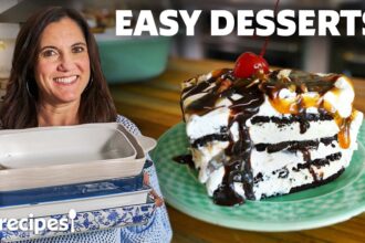 5 Easy Desserts Anyone Can Make (Peach Cobbler Dump Cake, Ice Cream Sandwich Cake & More!)