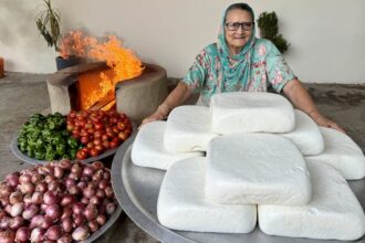 PANEER LABABDAR Recipe | Paneer Recipe | Desi Style Paneer Making | Veg village food