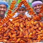 GRILLED CHICKEN WINGS | Juicy BBQ Chicken Wings Grilled in Village | Smoky Charcoal Chicken Recipe