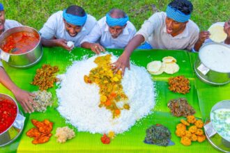 VEG THALI | 15 Varieties of Veg Recipes | Huge South Indian Veg Thali Recipes Cooking In Village