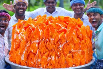 SWEET KHAJA PURI | Layered Crispy Dessert Street Food Cooking in Village | Indian Sweet Recipe