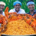 MUTTON BIRYANI | 3 FULL GOAT ROASTED MUTTON BIRYANI Recipe Cooking in Village | Arabian Biryani