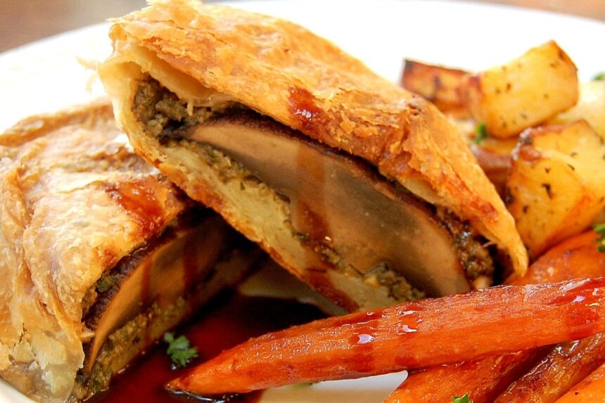 Portobello Wellington With Shiitake, Baby Carrots and Red Potatoes [Vegan] – One Green Planet