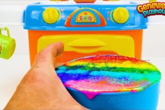 🔴Toy Learning Video for Toddlers🔴 Learn Shapes, Colors, Food Names, Counting with a Birthday Cake!