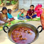 Village Famous RED COUNTRY Chicken Curry Eating with Rice | Village Cooking Review Channel