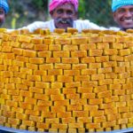 1000 MYSORE PAK | Traditional Mysore Pak Recipe Cooking in Village | Quick & Easy Sweet Recipe