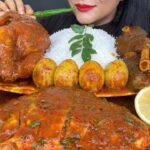 ASMR EATING SPICY MUTTON CURRY,FISH CURRY,CHICKEN CURRY,EGG CURRY,GULAB JAMUN