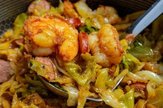 Fried Cabbage with Smoked Sausage and Shrimp | New Years Recipe