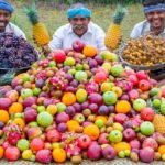 MIXED FRUIT JAM | Colorful Healthy Fruits Mixed Jam Recipe Cooking in Village | Fruits Cutting Skill