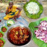 delicious MUTTON CURRY cooking & eating by santali grandmother ||Mutton curry recipe village style
