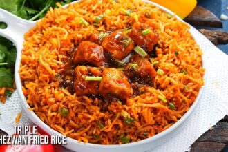 ట్రిపుల్ ఫ్రైడ్ రైస్ ఎప్పుడైనా ట్రై చేసారా? పక్కా హోటల్ టేస్ట్ గ్యారంటీ | Triple Schezwan Fried Rice