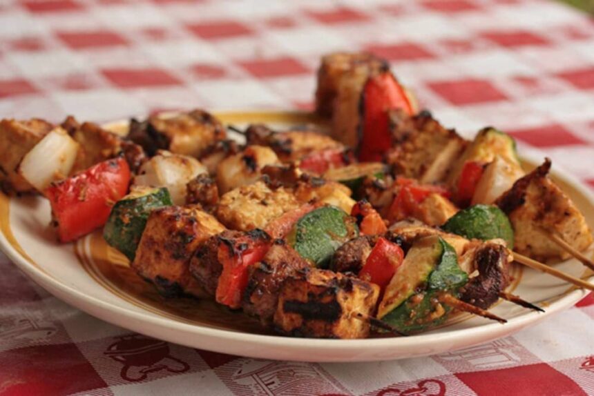 Tofu Vegetable Kebabs with Peanut Sauce [Vegan] – One Green Planet