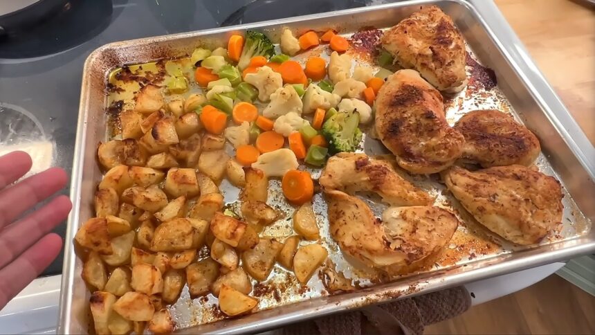 Easy Chicken Dinner Recipes - Chicken And Potatoes! | Sheet Pan Roast Dinner Everyone Loves!