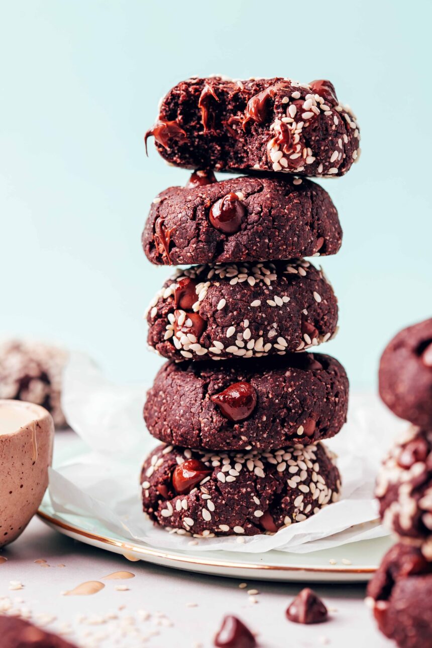 Fudgy Chocolate Tahini Cookies (1 Bowl!)