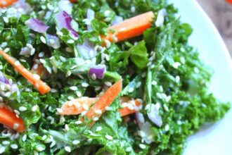 Kale Salad With Creamy Ginger Tahini Dressing [Vegan] – One Green Planet