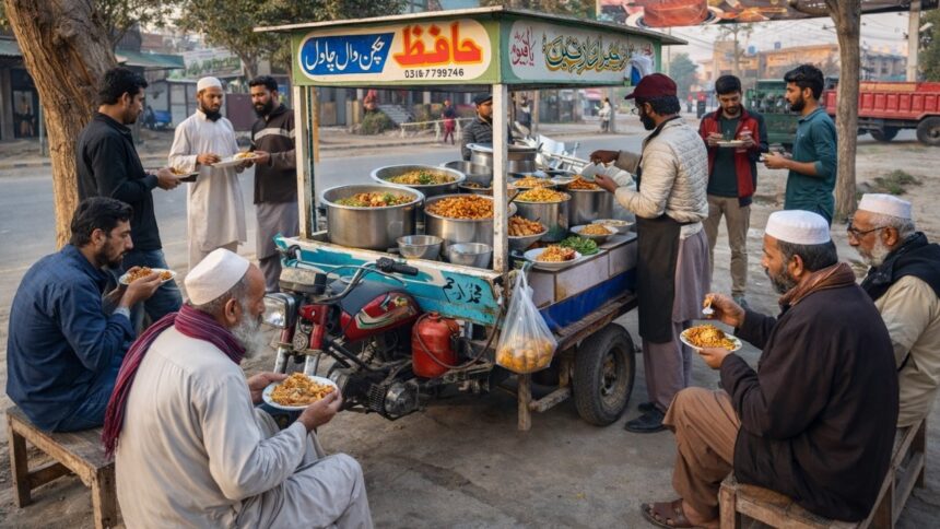 Roadside Rickshaw Cart Food | Classic Pakistani Channay Daal Chawal 🇵🇰