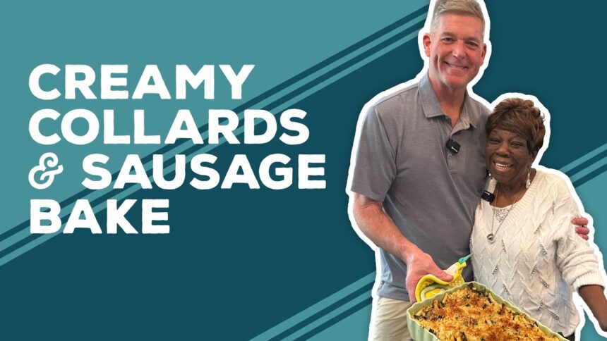 Love & Best Dishes: Creamy Collards and Sausage Bake Recipe | Southern Pasta Casserole Ideas