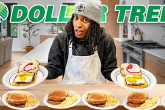 Making Homemade BURGERS But Only Using Food From Dollar Tree