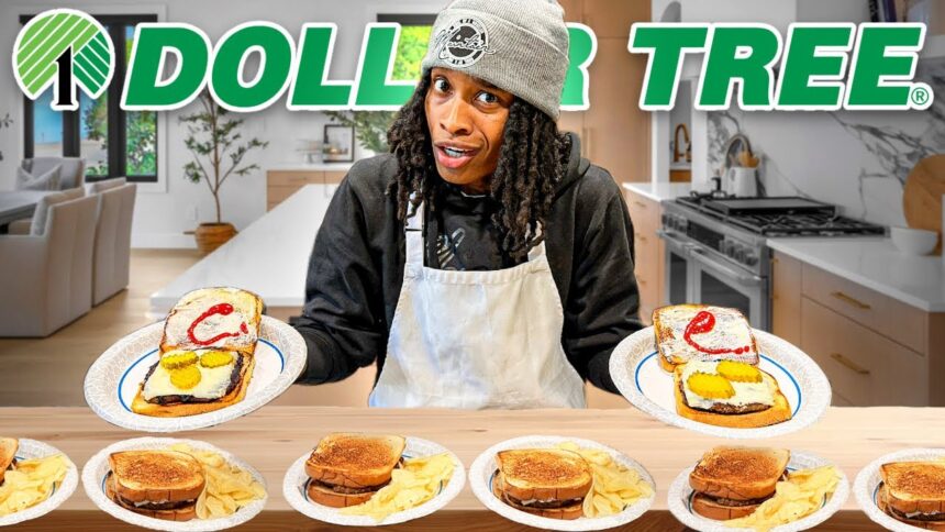 Making Homemade BURGERS But Only Using Food From Dollar Tree