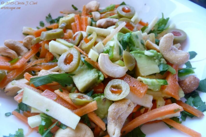Alkalizing Fiesta Salad With Cilantro Lime Dressing [Vegan, Gluten-Free]