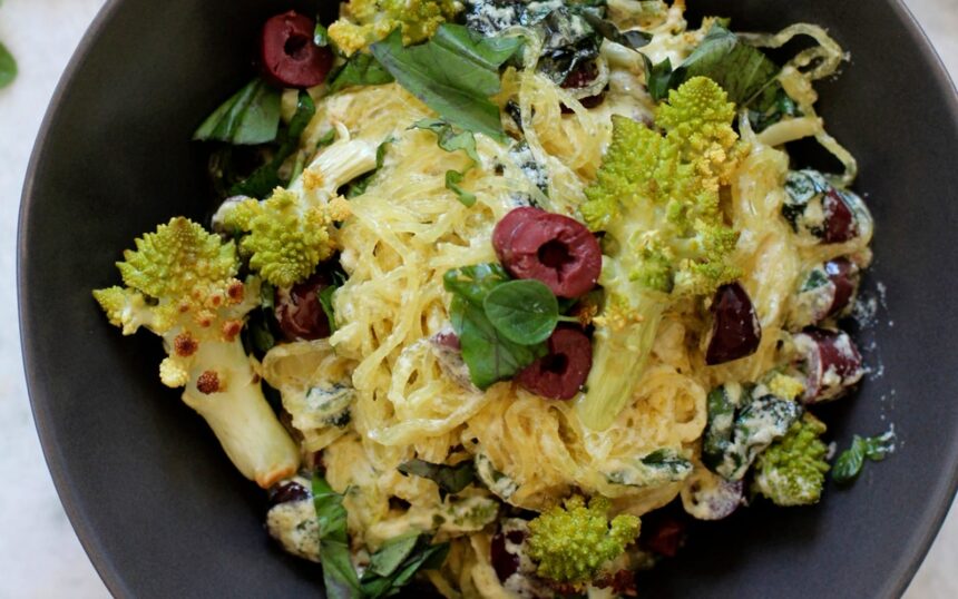 Creamy Truffle Pasta With Roasted Romanesco [Vegan, Gluten-Free] – One Green Planet